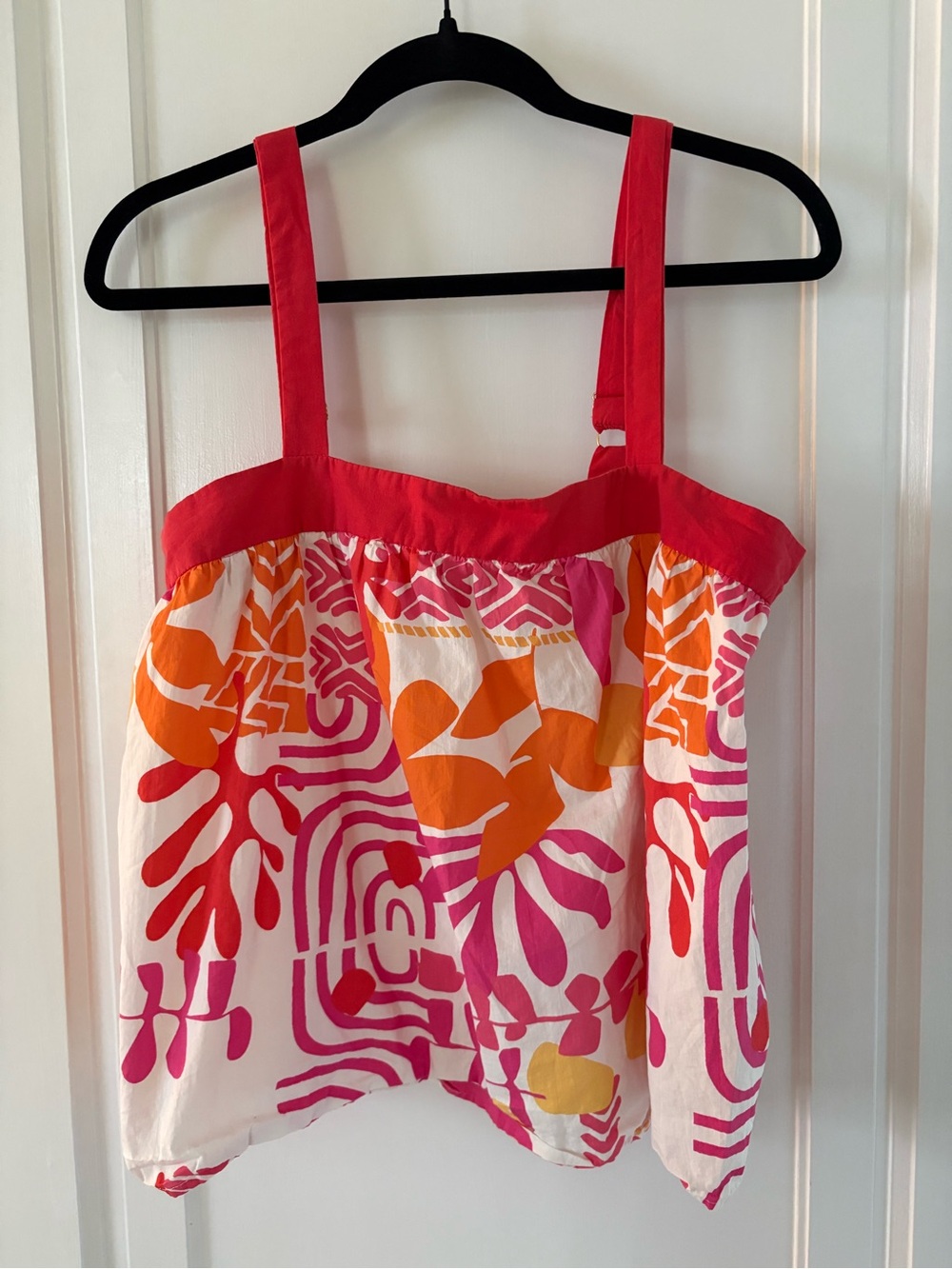 Flying Tomato Pink Orange Abstract Print Tank Top